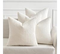 MIULEE Funda Cojin con Patron Granulado Fundas de Almohada Suave Elegante Moderna Cojines Sofa Decorativo para Silla Cama Salon Habitacion Dormitorio Oficina 50x50 cm 4 Piezas Blanco