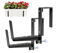 MIUUIPI 2 soportes para jardineras de balcón, para carga pesada, soportes para cajas de ventana para barandillas, soportes ajustables para macetas, para balcón, terraza y valla