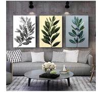 MIVINC 3 Piezas Cartel-Póster Abstracto de Oso Con Frutas Pintura de Hojas de Plantas Verdes para Sala de Estar Cocina Oficina Dormitorio Decoración de Interiores-60 * 70cm (Sin marco)