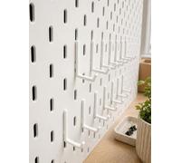 Mivono 15 ganchos para pared perforada IKEA Skadis, color blanco, accesorios para pegboard, impresión 3D, estable y resistente, organizador para herramientas, juegos y oficina, fabricado en Alemania