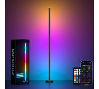 MIWATT Lámpara de pie LED inteligente, wifi+bluetooth conexión móvil, lámpara de pie RGBIC regulable, funciona con Alexa y Google Assistant, modo musical, adecuado para salón y dormitorio