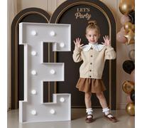 Mixifox 120cm Blanco Letras Luminosas Grandes, Letra E