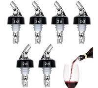mizikuu 6 Piezas Vertedor para Botellas, 2 oquillas de Vino de Plastico Medido Caño Automático de Botellas Dispensador Licor Prueba de Fugas Wine Bottle Pourers para Vino, Cóctel, EspírituCónico