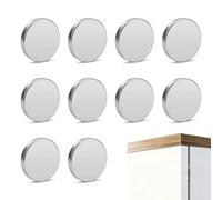 MKEAWWU Imanes Para Puertas De Armario, Captura Magnética Ultra Fina De Acero Inoxidable Para Puerta Corredera, Gabinete De Cocina, Armario (Plateado, 8 Mm, 10 Unidades)