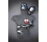 MKHFUW Figura de metal 3D estatua arte lienzo pintura romántica abstracta póster e impresiones amantes escultura póster amor corazón beso imágenes - sin marco (Figura-02, 1 piezas-60 x 90 cm)