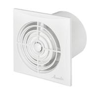 MKK-SHOP - Ventilador para baño, color blanco, diámetro 100 mm, muy silencioso + detector de movimiento/seguimiento/temporizador, rodamientos para funcionamiento continuo, ventilador para habitaciones pequeñas