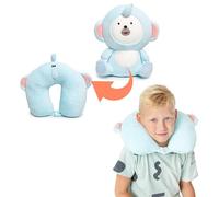 MKS Cojín de viaje con diseño de toro, cojín cervical para niños a partir de 3 años, almohada de viaje para niños, cojín cervical para coche, tren y avión en forma de U, para niños a partir de 3 años