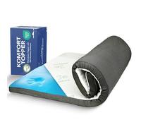 MKS.® Cubrecolchón de gel de 140 x 200 cm - 7 cm de espuma viscoelástica con doble dureza H3 - Protector de colchón de espuma de gel que alivia la presión con funda de bambú transpirable y flujo de