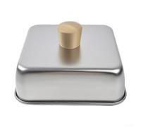 MKTOLHUS Cubierta para fundir queso, distribución uniforme del calor, 21 cm | Tapa metálica de alta temperatura para estufa interior, parrilla al aire libre, color plateado