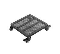 Mkuha Transportadores de Macetas de Metal Cuadrado, Base con Ruedas para Macetas, Soporte para Macetas con Ruedas con Frenos, Base con Ruedas Carga Pesada, Exterior,Negro,40x40cm
