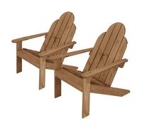 ML-Design 2X Sillas de Jardín Adirondack de Madera Maciza Abeto 92,5x70x89 cm Marrón Asiento de Parque con Reposabrazos Resistente a la Intemperie Mecedora Robusta Decorativa para Terrazas y Balcón