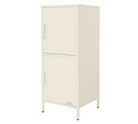 ML-Design Archivador de Oficina 40x101,5x40cm Acero Crema Armario Independiente Auxiliar Metálica con 2 Puertas y 2 Estantes Ajustables Mueble Multiusos para Almacenamiento Documentos