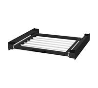 ML-Design Bastidor Intermedio con Tendedero Extraíble de Acero 60,5x54,5 cm Negro Soporte de Conexión para Lavadora y Secadora Kit Intermedio Universal con Balda Extensible con Asa para Cesto de Ropa