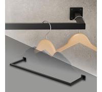 ML-Design Perchero de Pared 110x30 cm Negro de Acero Inoxidable para Vestidor o Armario Barra de Almacenamiento hasta 50kg Perchero para Ropa Toallas o Utensilios de Cocina Incl. Material de Fijación
