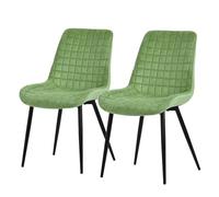 ML-Design Set 2X Sillas de Comedor Salvia con Respaldo, Asiento Terciopelo Acolchado Tapizado de Terciopelo con Patas de Metal Sillón de Diseño Moderno para Mesa de Salón, Escritorio o Cocina