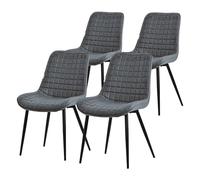 ML-Design Set 4X Sillas de Comedor Antracita con Respaldo, Asiento Ergonómico Acolchado Tapizado de Polipiel con Patas de Metal Sillón de Diseño Moderno para Mesa de Salón, Escritorio o Cocina