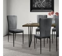 ML-Design Set de 4 Sillas de Comedor, Tapizadas de Terciopelo Gris, Respaldo Alto, Asiento Diseño Moderno y Cómodo para Salón o Cocina, Ergonómico, Versátil y Multifuncional con Estructura Metálica