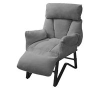 ML-Design Sillón de Relax Reclinable Gris Asiento de Salón con Funda de Lino Butaca de TV Moderno Ajustable con Resposabrazos, Reposapíes, Bolsillos Laterales Sofá Tapizado Individual de Lectura