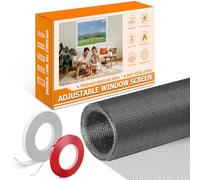 MLEJU Mosquiteras para Ventanas - 110x130 cm Fibra de Vidrio Recortable - Protección con Cinta Autoadhesiva - Se Retira Sin Rastros - Montaje Fácil y Sin Taladro - Mosquitera con Marco PVC Blanco