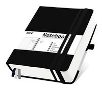 Mlife Cuaderno de rayas A4,-360 páginas,Cuaderno de rayas gruesas,100Gsm papel grueso,Bolsillo interior,PU tapa dura,Diario para hombres mujeres escuela oficina y trabajo(Negro)