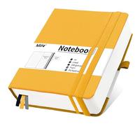 Mlife Cuaderno de rayas A4,-360 páginas,Cuaderno de rayas gruesas,100Gsm papel grueso,Bolsillo interior,PU tapa dura,Diario para hombres mujeres escuela oficina y trabajo(Amarillo)