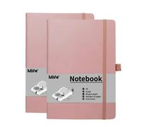 Mlife Cuaderno Rayado A5 2 Pack,Libreta con 192 páginas,Papel grueso de 100g/m² resistente a la tinta,Notebook con Tapa Dura de PU,Bolsillo interior,Banda elástica,Bullet Journal&Diary(Rosa)
