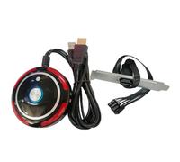 Mllepjdh Interruptores de Control de alimentación para de Escritorio con USB 2.0 y Puerto de Sonido para cafeterías de Juegos y botón de Encendido para Uso doméstico