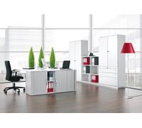 MM Spezial Weiá - Estante de oficina (1200 x 425 x 1920 mm, 5 OH, 8 estantes, separación central)