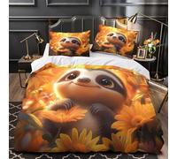 MMDASBVPE Linda Familia de ovejas Funda de Edredón Estampado 3D Juego de 3 Piezas Cierre de con Fundas de Almohada Suave Funda Edredon for Adultos Super King（260x220cm）