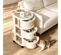 MMleYN Carrito De Servicio De 3 Niveles con Ruedas, Mesa Auxiliar Estrecha con Cajón | Camarera De Cocina Móvil, Organizador De Almacenamiento Desmontable para Salón