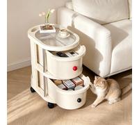 MMleYN Carrito De Servicio De 3 Niveles con Ruedas, Mesa Auxiliar Estrecha con Cajón | Camarera De Cocina Móvil, Organizador De Almacenamiento Desmontable para Salón