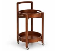MMleYN Carrito De Servicio De Madera con Ruedas, Camarera De Cocina con Bandeja Extraíble | Carrito De Bebidas Multifuncional para Comedor Salón