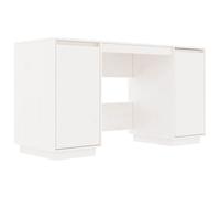 MNCVXAXG Escritorio blanco 140 x 50 x 75 cm de madera maciza de pino | Diseño moderno minimalista, amplio espacio contenedor, oficina o casa, fijación a pared incluida