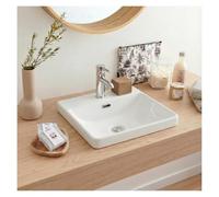 MOB-IN Lavabo semi empotrado cuadrado Blanco Lea