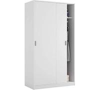Mobelcenter - Armario 2 Puertas Correderas - Armario Matrimonio o Juvenil Acabado Color Blanco - Medidas: Ancho: 100 cm x Fondo: 50 cm x Alto: 200 cm - (0985)