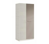 MOBELCENTER -Armario 2 Puertas Juvenil e Infantil Ares - Color Blanco Alpes y Basalto - Medidas: Ancho: 90 cm x Fondo: 52 cm x Alto: 200 cm - (0992)