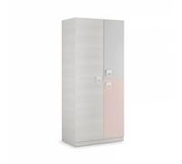 MOBELCENTER - Armario 3 Puertas Juvenil e Infantil Nube - Color Blanco Alpes y Rosa - Ancho: 90 cm x Fondo: 52 cm x Alto: 200 cm - (0988)