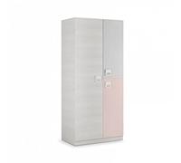 Mobelcenter - Armario 3 Puertas Juvenil Nube - Armario Juvenil e Infantil Acabado Color Blanco Alpes y Rosa - Medidas: Ancho: 90 cm x Fondo: 52 cm x Alto: 200 cm - (0988)