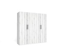Mobelcenter, Armario 4 Puertas Lido, Armario Matrimonio, Acabado Color Albo, Medidas: Ancho: 181,4 cm x Fondo: 52,6 cm x Alto: 197,5 cm (1567)