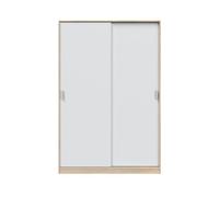 MOBELCENTER - Armario Juvenil Matrimonio 2 Puertas Correderas - Color Blanco Artik y Roble Canadian - Ancho: 120cm x Fondo: 50cm x Alto: 200cm (1411)