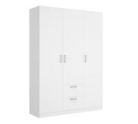 MOBELCENTER - Armario Matrimonio o Juvenil 2 Puertas 2 Cajones Maxi - Color Blanco - Medidas: Ancho: 100 cm x Fondo: 52 cm x Alto: 215 cm - (1210)