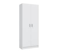 MOBELCENTER - Armario Multiusos Auxiliar 2 Puertas con Escobero - Acabado Color Blanco - Medidas: Ancho: 73 cm x Fondo: 37 cm x Alto: 180 cm - (1231)