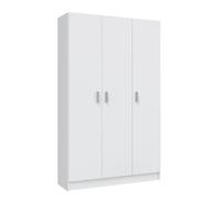 MOBELCENTER - Armario Multiusos Auxiliar 3 Puertas con Escobero - Color Blanco - Medidas: Ancho: 109 cm x Fondo: 37 cm x Alto: 180 cm - (1232)