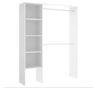 Kit Muebles – Armario vestidor SUIT abierto blanco 4 estantes 187x140/110x40 cm