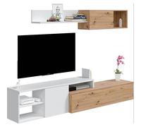 MOBELCENTER - Conjunto de Muebles para Salón Julia, Acabados Roble Nodi y Blanco Artik, Fácil Montaje y Gran Almacenamiento (1294)