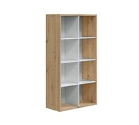 Habitdesign Estantería Librería Cubos, Modelo Noa, Acabado Roble Nodi y Blanco Artik, Medidas: 137 cm (Alto) x 71,5 cm (Ancho) x 33 cm (Fondo)