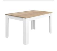 MOBELCENTER - Mesa comedor extensible Roble Canadian y Blanco