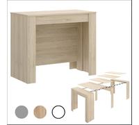 Habitdesign - Mesa Extensible para Comedor, Mesa Ampliable para Salón o Cocina - 5 Posiciones y hasta 10 Comensales - Roble Canadian - 50-235x90x78 cm - Modelo Consola