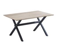 MOBELCENTER - Mesa de Comedor/Salón Fija Royce, Acabado sobre Color Cambrian y Patas Metálicas Negras, Medidas: 150cm x 90cm x 76cm (1405)