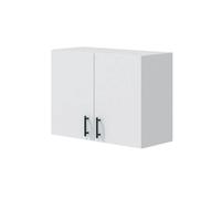 MOBELCENTER- - Mueble Alto de Cocina para Colgar de 80 cm, Módulo 2 Puertas y 1 Estante, Acabado Color Blanco Brillo, Medidas: 80cm x 34cm x 59cm(1532)